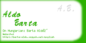 aldo barta business card